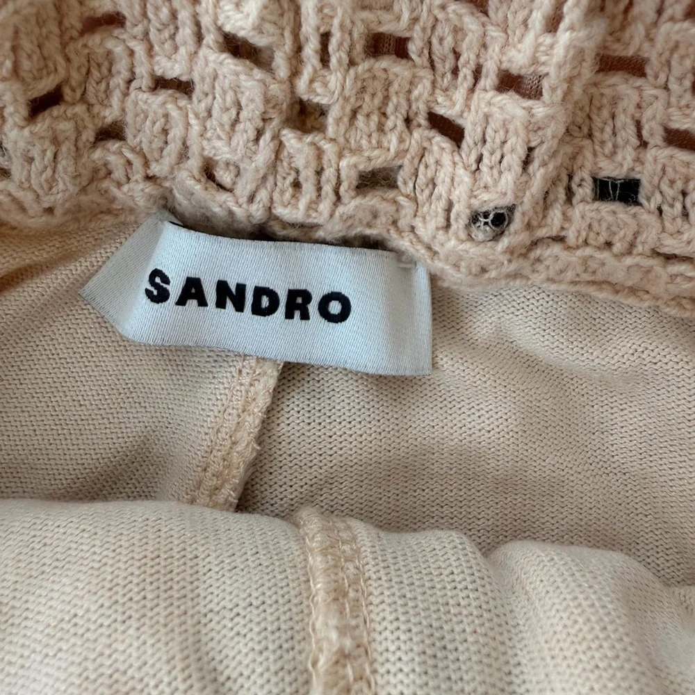 ‼️SOLD‼️Sandro Flower Motif Crochet Knit Trousers | Cotton Blend Straight Leg - Picture 2 of 6